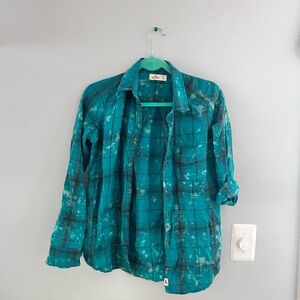 Hollister Turquoise Plaid Shirt